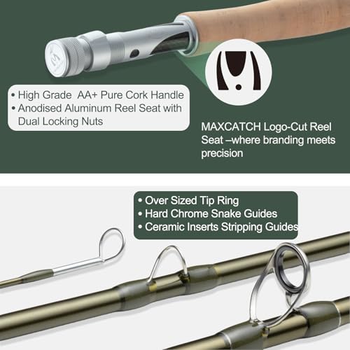 Fly Fishing Rod 8wt 9' 4sec - Maxcatch Premier X IM8 Graphite, Fast Action