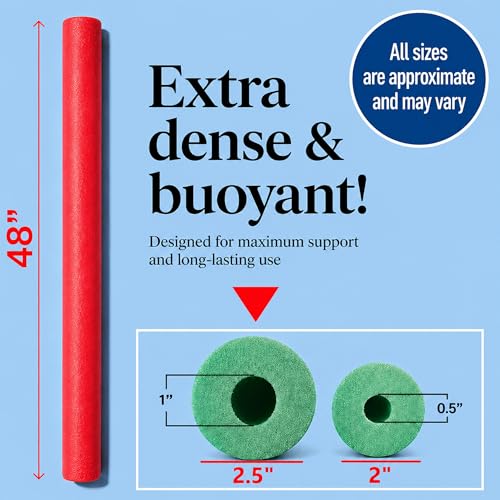 Rainbow Pool Noodles Bulk 12 Pack - Soft Foam Swim & Water Exercise Aids