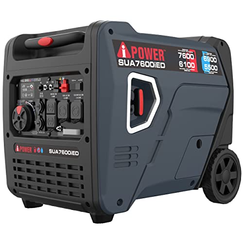 A-iPower 7600W Dual Fuel Inverter Generator with Electric Start, RV Ready