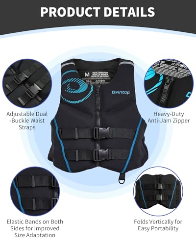 Owntop Neoprene Adult Swim Jacket Blue X-Large Breathable Mesh Lining
