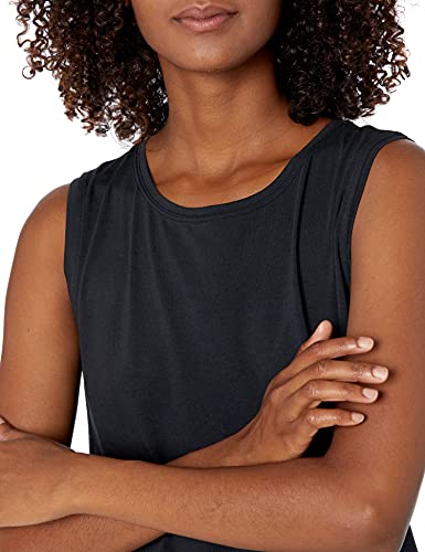 Women's Relaxed Cotton Workout Tank Top - Plus Size X-Large Black