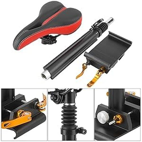 ZAWELIYO Foldable Adjustable Electric Scooter Seat Electric Scooter Seat Saddle Aluminum Alloy Replacement for Electric for M365, Foam Padded