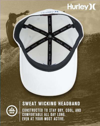 Hurley Men's Fitted Baseball Cap - One & Only Flexfit Summit White S-M