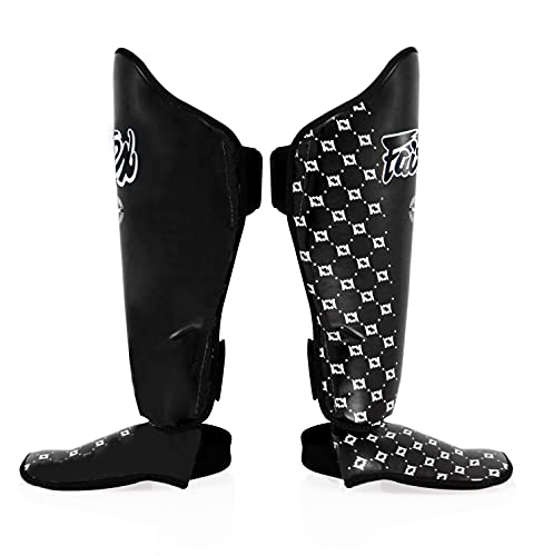 Fairtex SP5 Muay Thai Shin Guards Black Medium - Lightweight, Durable, Extended Protection