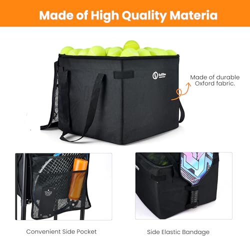 ShelfElites Plus Portable Tennis Ball Hopper with Handle - Ball Collector & Storage for Court & Practice