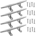VEITHI 10 Inch Stainless Steel Dock Cleats - Marine Rope & Boat Tie-Down Hardware (4 Pack)