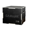 CAELUM 3-in-1 Black Wooden Plyometric Jump Box - 24 x 20 x 16 inches, Non-Slip Gym Equipment