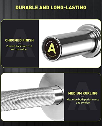 16-Inch Olympic Dumbbell Handles Set with Spring Collars for Weightlifting