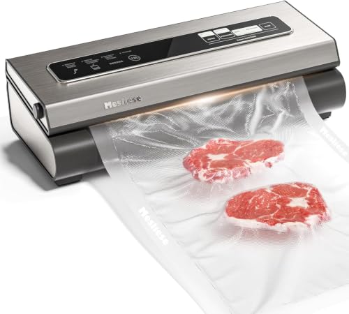Mesliese Vacuum Sealer Machine 90kPa with 2 Rolls & 5 Bags, Dry & Moist Modes