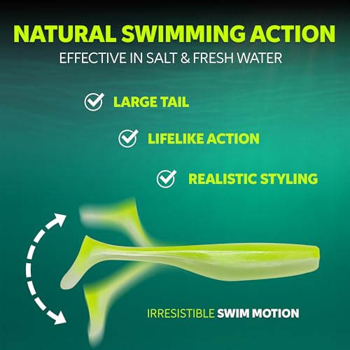 Soft Plastic Paddle Tail Swimbaits – 3 1/4", 4" & 5" Fishing Lures