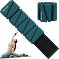 Adjustable Ankle Weights Set of 2 - 4 lb Pair with Variation Deep Emerald for Fitness