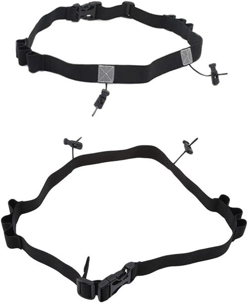 Leadigol Race Number Belt - Reflective Running Bib Holder with 6 Gel Loops | 2-Piece Set for Triathlon & Marathon