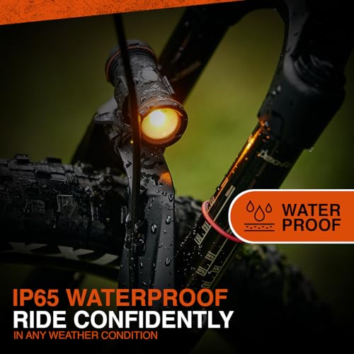 Rechargeable Amber Bike Side Light for Road Cycling - Waterproof, 36hr Battery