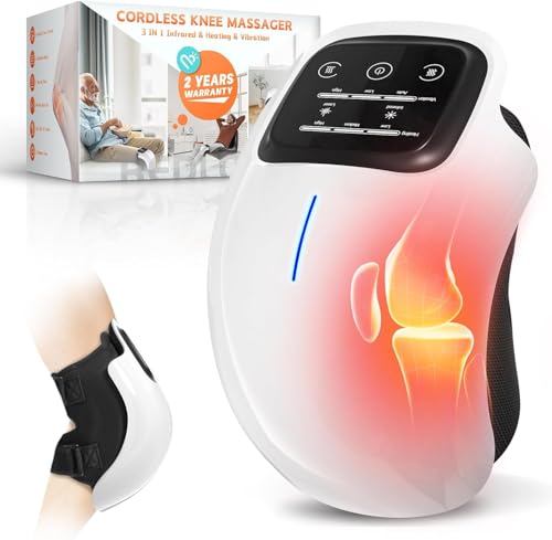 Cordless Knee Massager with Infrared Heat, Vibration & LED Screen