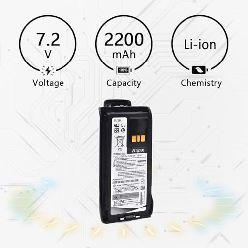 2-Pack 7.2V 2500mAh Lithium-Ion Battery for R7 Two-Way Radios