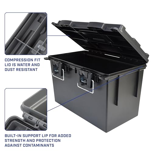 Sheffield XL Lockable Ammo Box 4-Pack in Black Made in USA Stackable Storage