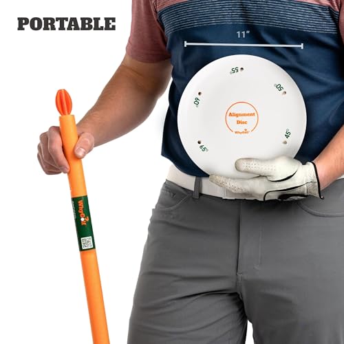 WHYGOLF Alignment Discs & Padded Golf Alignment Rods Bundle - Pro Swing Training Aids