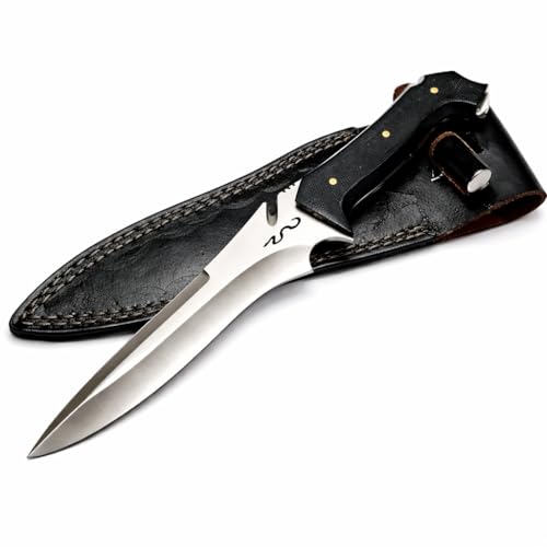 Jack Krauser Replica Knife - Handmade 5160 Spring Steel Tactical & Hunting Knife with Micarta Handle & Leather Sheath