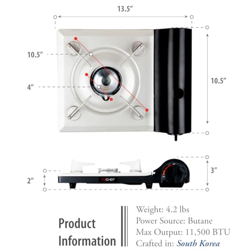 Portable Butane Gas Stove Burner - Slim Design Camping Stove Made in Korea
