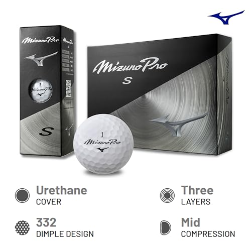 Mizuno PRO S Golf Balls White / 3 Dozen - High Performance, Fast Flight & Control