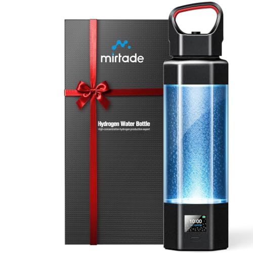 Mirtade Black Hydrogen Water Bottle Generator with Portable Ionizer & Leak-Proof Design