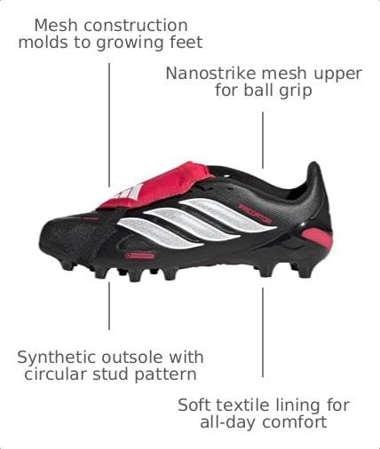 adidas Predator League Fold-Over Soccer Cleats Kids Blue, 5 Big Kid