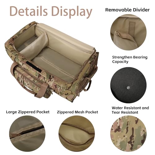 Goloni Camo 120L Heavy Duty 3-Wheel Rolling Duffle Bag for Travel & Outdoor