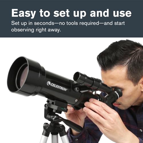 Celestron Travel Scope 70mm Refractor Telescope with Backpack - Portable Beginner Telescope
