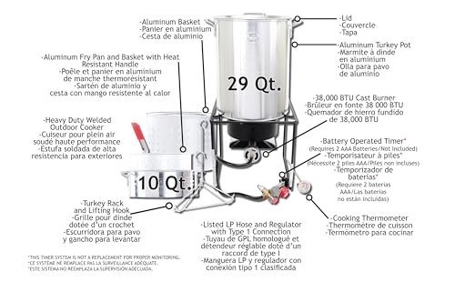 King Kooker Propane Fry Boil Package with 2 Aluminum Pots - Outdoor Cooking Set
