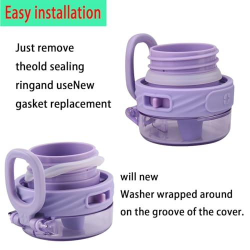 9pcs Rubber Gasket for Ello Cooper Water Bottles - Army Green, Black, White