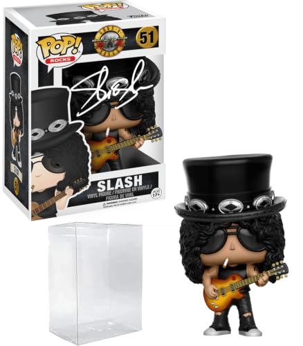 Guns N Roses Slash Funko Pop Collectible Figurine with Autographed Facsimile & Display Case