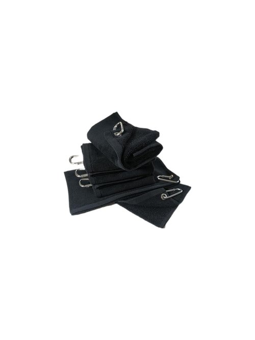 Towland 11''X18''%100 Turkish Cotton Tery Velour Golf Towels,Corner Grommet (3, Black)