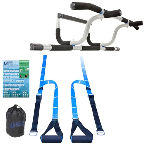 Ultimate Body Press XL Doorway Pull Up Bar & Strap System - Adjustable Width, No-Drill Fitness Equipment