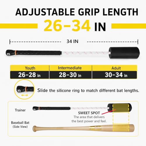 Baseball & Softball Swing Trainer Bat with Balls and Tote Bag - Practice Equipment