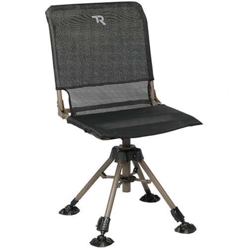 Black 360° Silent Swivel Hunting Chair - Armless Folding Adjustable Height