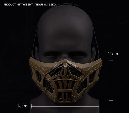 Tactical Airsoft Mask, Adjustable Half Face Protection Scorpion Breathable Mesh Silicone Mask