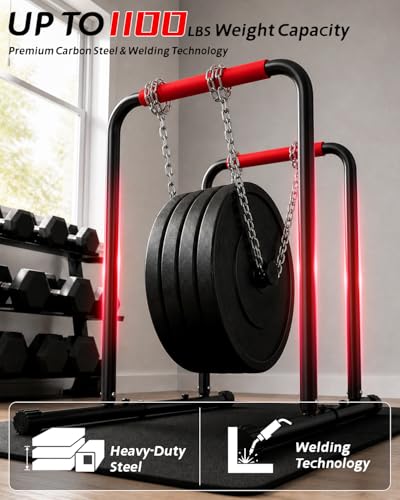 Heavy-Duty Adjustable Dip Bar Station for Home Gym - 1100 lb Capacity