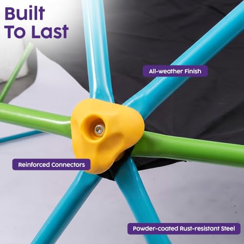 10ft Climbing Dome with Hammock for Kids - Outdoor Jungle Gym & Monkey Bars