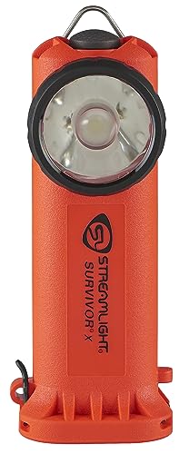 Streamlight Survivor X USB Rechargeable Firefighter Flashlight - 250 Lumens, Right-Angle, Orange, USB Battery