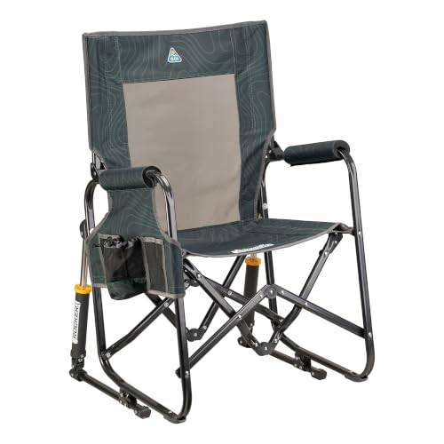 GCI Outdoor Stowaway Rocker - Hunter Topo Portable Outdoor Rocking Chair
