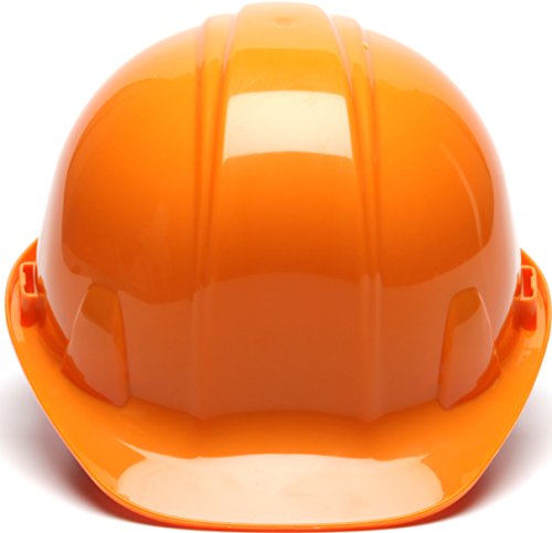 Pyramex SL Series Orange Cap Style Hard Hat with 4-Point Ratchet Suspension