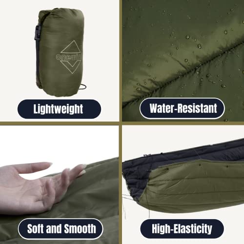 OneWind Double Hammock Underquilt - Green / 35F-50F Insulation, Ultralight Camping Quilt