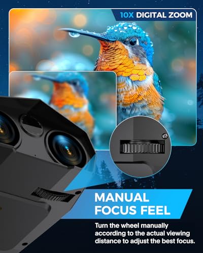 Vtiisamao Night Vision Goggles 10X Digital Zoom Infrared Binoculars with 3'' Screen