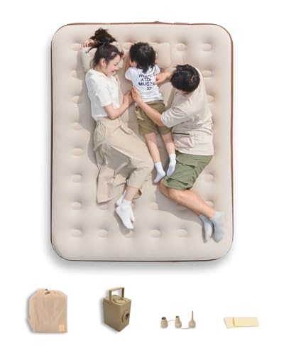 King Air Mattress with Built-in Pump - Japanese Khaki, Compact King Size