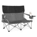 Huskfirm Grey High Back Double Camping Chair, Lightweight Outdoor Loveseat