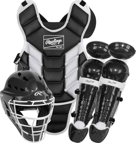 Rawlings Youth Catcher's Set Black White 12U T-Ball & Softball Gear