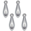 Fishing Sinkers No-Roll Bank Weights for Surf and Saltwater Fishing - Silver 6 Ounce (4pcs)