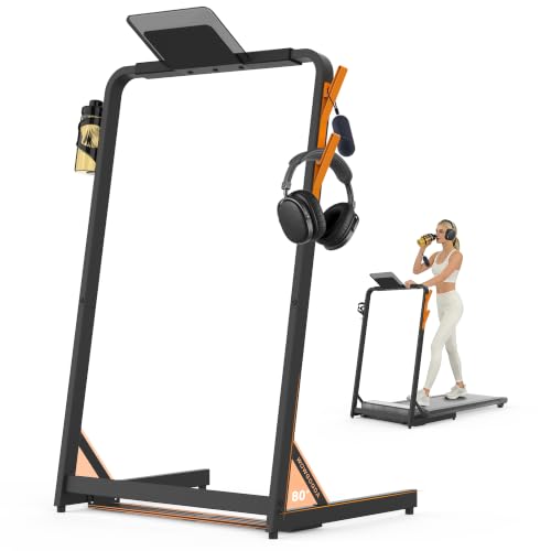 Walking Pad Handle Bar with Tablet Holder & Hooks, Heavy-Duty Fitness Accessory
