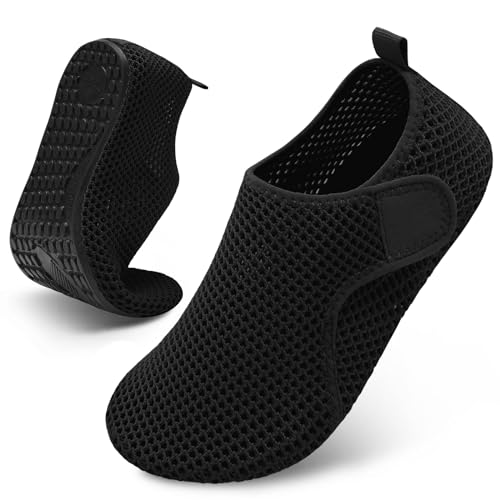 Water Shoes for Women Men Beach Swim Aqua Socks Summer Quick-Dry Sandals Black 8.5-9.5 Women / 7-7.5 Men