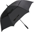 USA Golf Umbrella - Large Oversize Double Canopy Vented Windproof with Teflon Coating | Coal Black